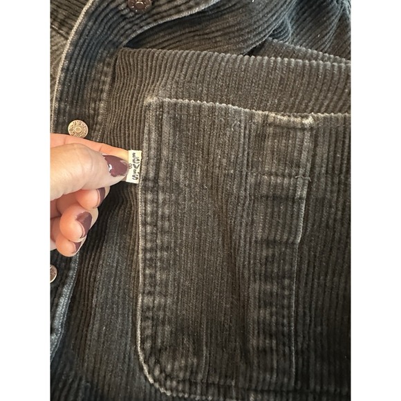 Levis Barstow Western Snap Black Corduroy Shirt Jacket Men's Standard Fit M - Picture 4 of 6